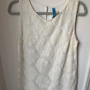 White & Cream Lace Dress